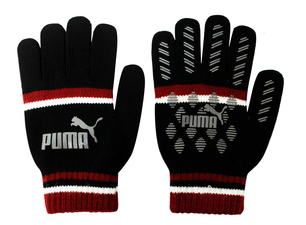 Puma Cat Logo Mens Black/Red Winter Gloves