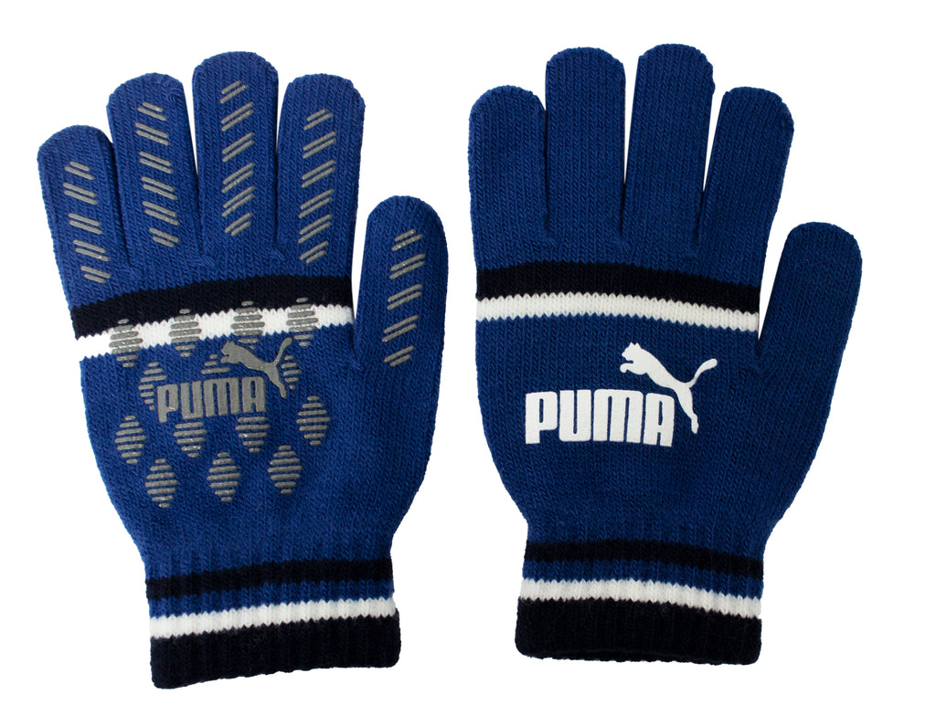 Puma Cat Logo Mens Black/Blue Winter Gloves