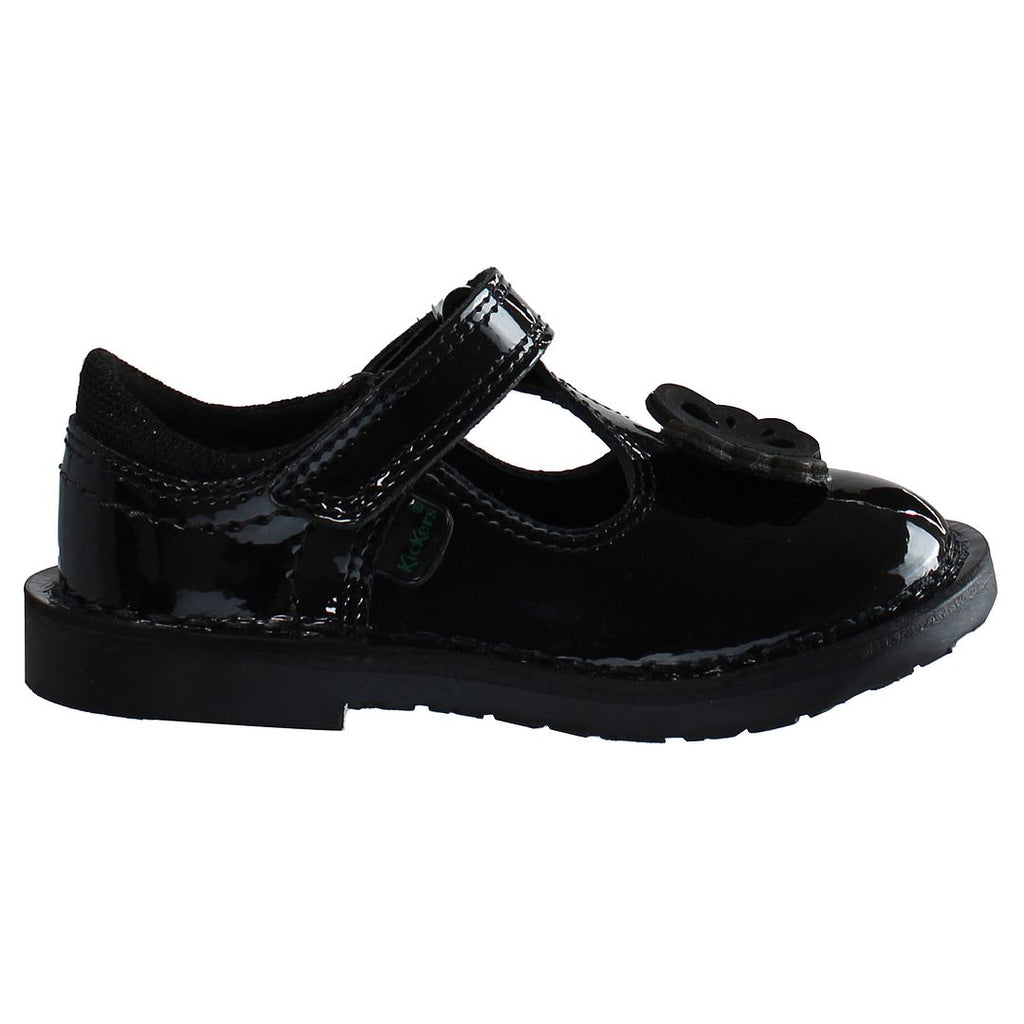 Kickers T-Bar Flutter Kids Black Shoes