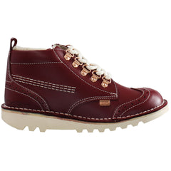 Kickers Fur Hiker Kids Burgundy Boots