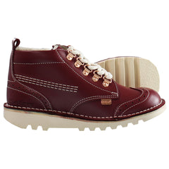 Kickers Fur Hiker Kids Burgundy Boots