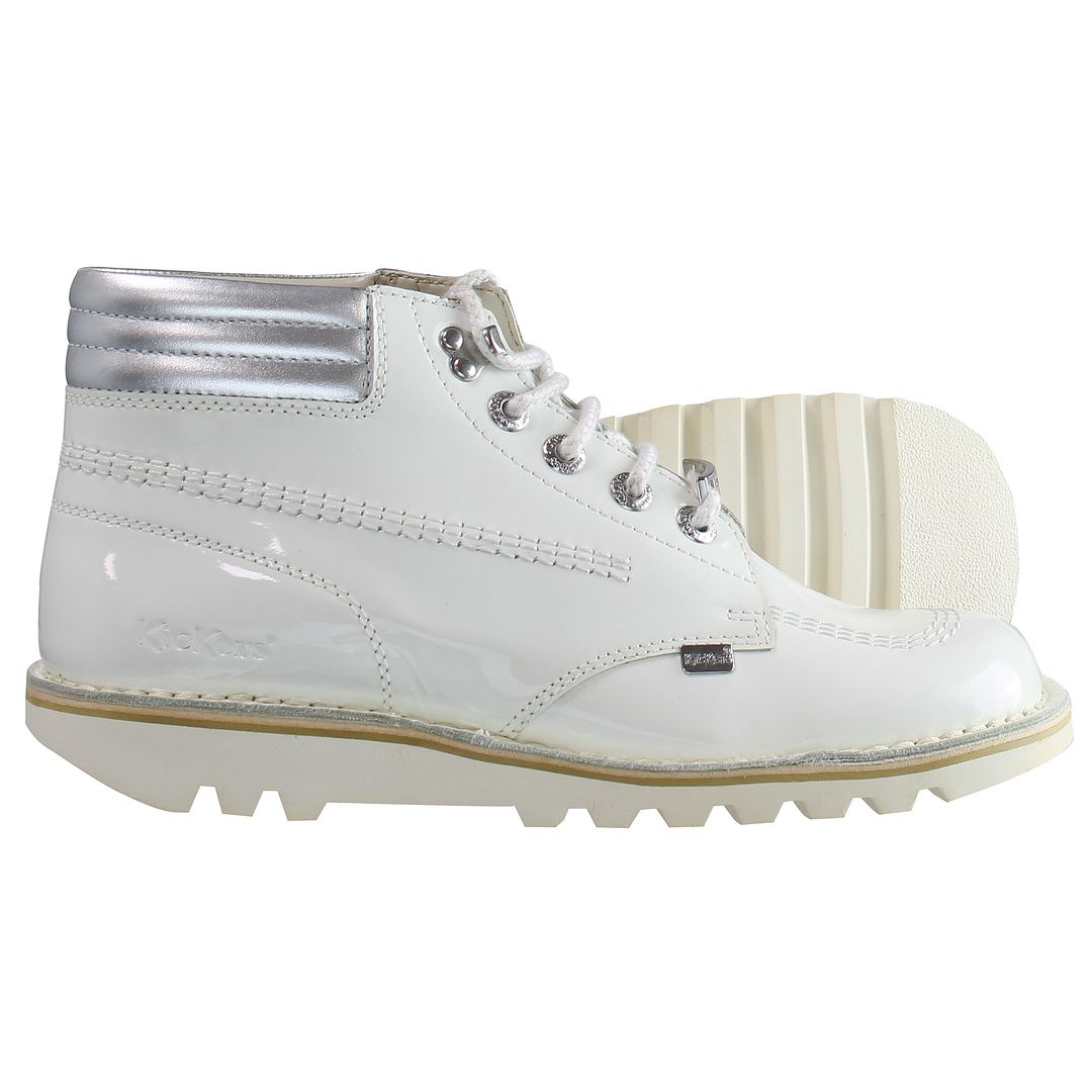 Kickers Throwback Ankle Womens White Boots