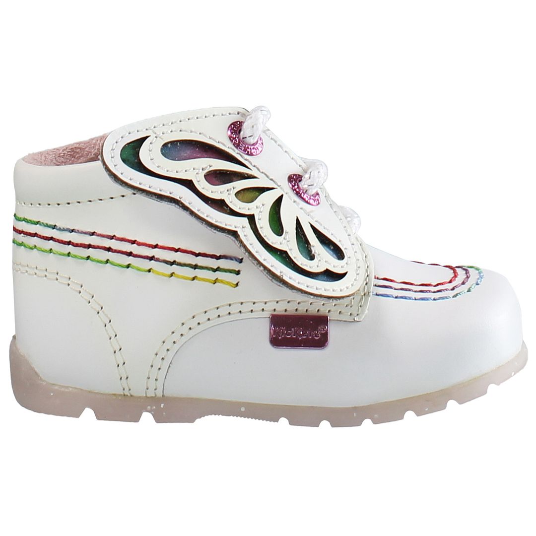 Kickers Hi Faires Kids White Boots