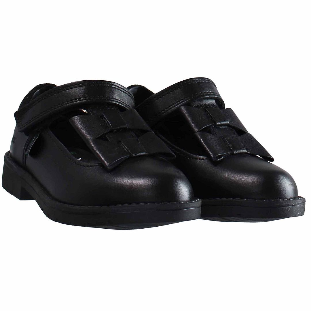 Kickers Lachly Bow Kids Black Shoes