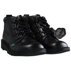 Kickers Mid Quilt Womens Black Boots