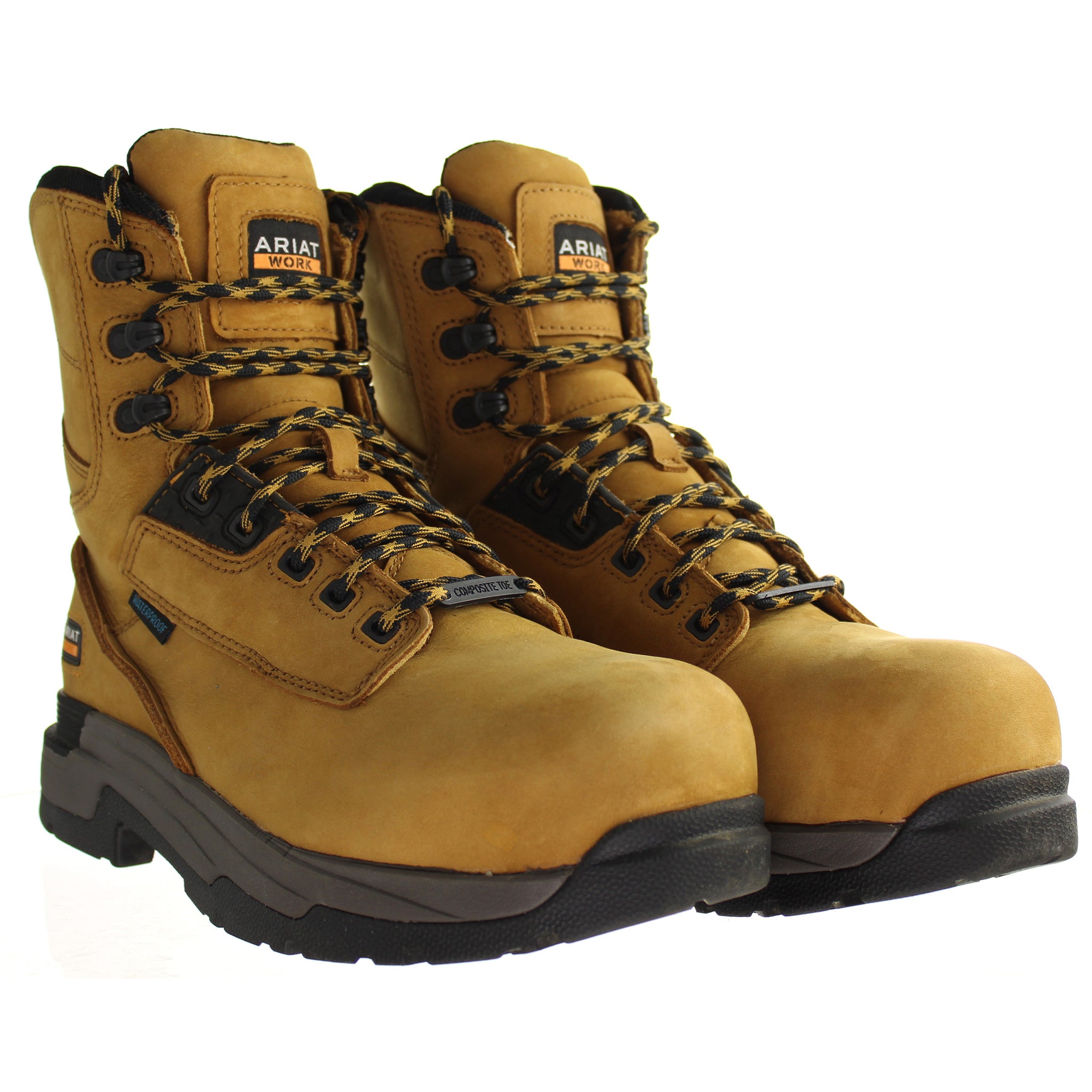 Ariat MasterGrip 8" Mens Wheat Safety Boots