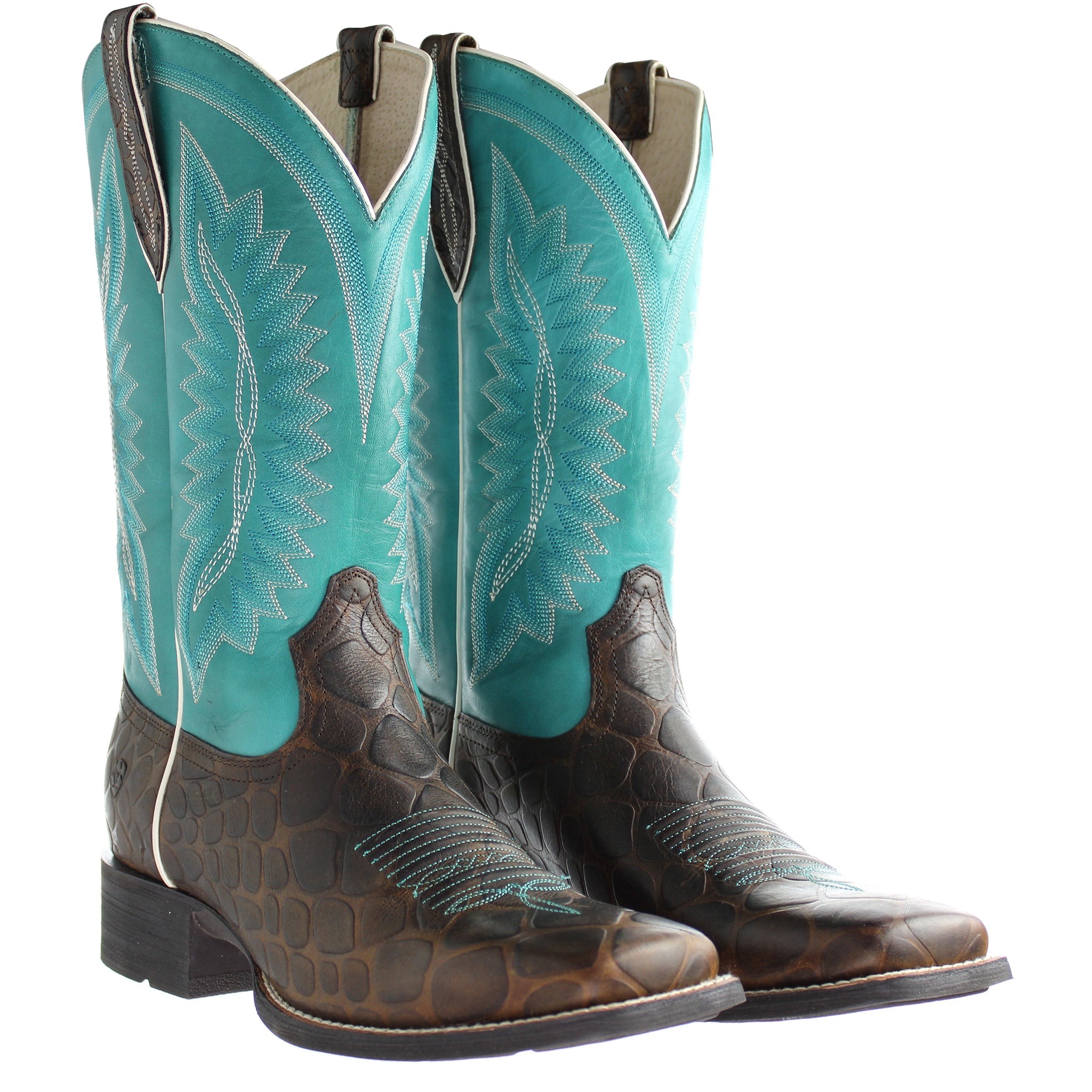 Ariat Qucikdraw Legacy Womens Brown/Blue Boots