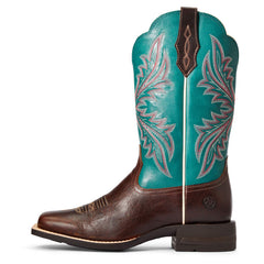 Ariat West Green Brown Patina/Blue Grass Western Riding Multicolour Womens Boots