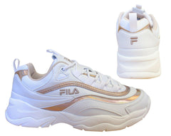 Fila Ray M Low White Rose Lace Up Casual Sports Womens Trainers 1010763 91R B15D