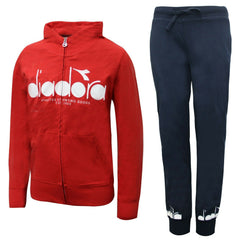 Diadora Junior Sweat Suit Tracksuit Top Joggers Pants Red 173969 45033 A80E