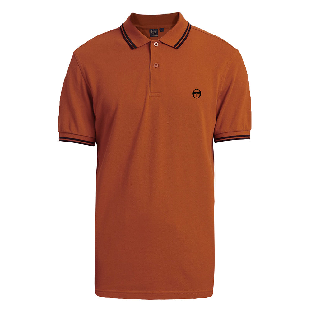 Sergio Tacchini Iconic Stripe Mens Orange Polo Shirt