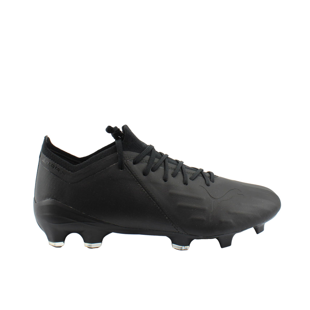 PUMA Ultra 1.1 LTH FG/AG Lace-Up Black Smooth Leather Mens Football Boots 106294 01