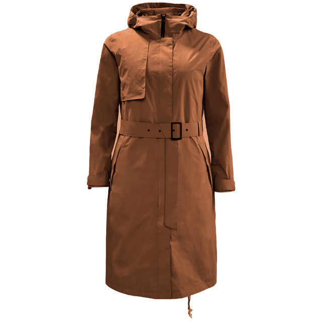 Jack Wolfskin Tech Lab Womens Brown Trench Coat