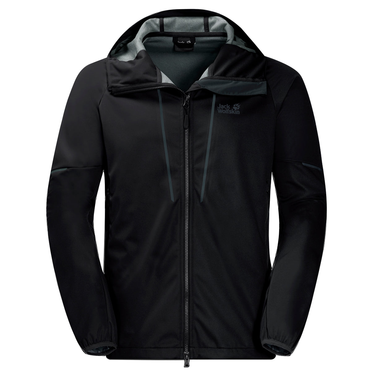 Jack Wolfskin Green Valley Black Hooded Coat - Mens