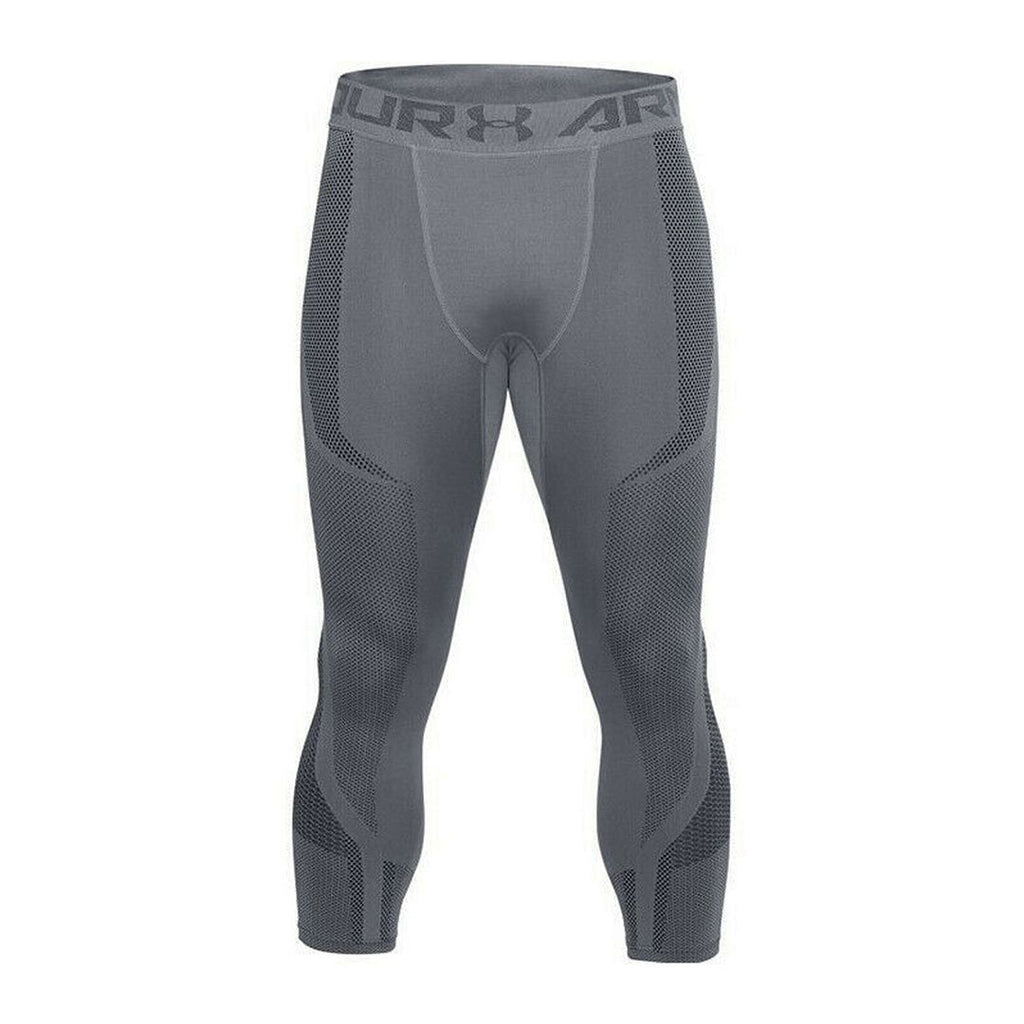 Under Armour Mesh Panel Mens Grey Cropped Leggings