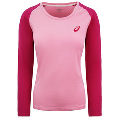 Asics Essentials Colourblock Long Sleeve Tee Womens Pink Training Top 130811 0296