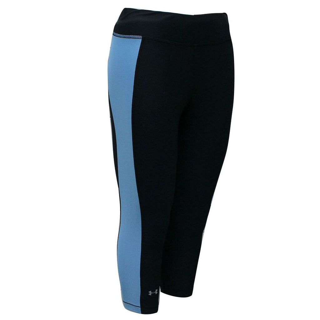 Under Armour HeatGear Womens Black/Blue Capri Leggings