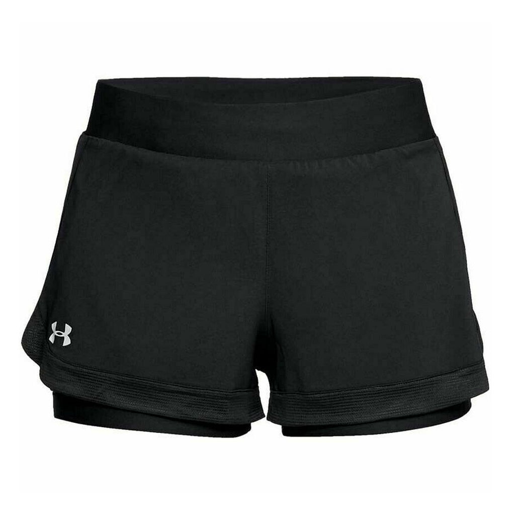 Under Armour Stretch  Speedpocket 2in1 Womens Black Running Shorts