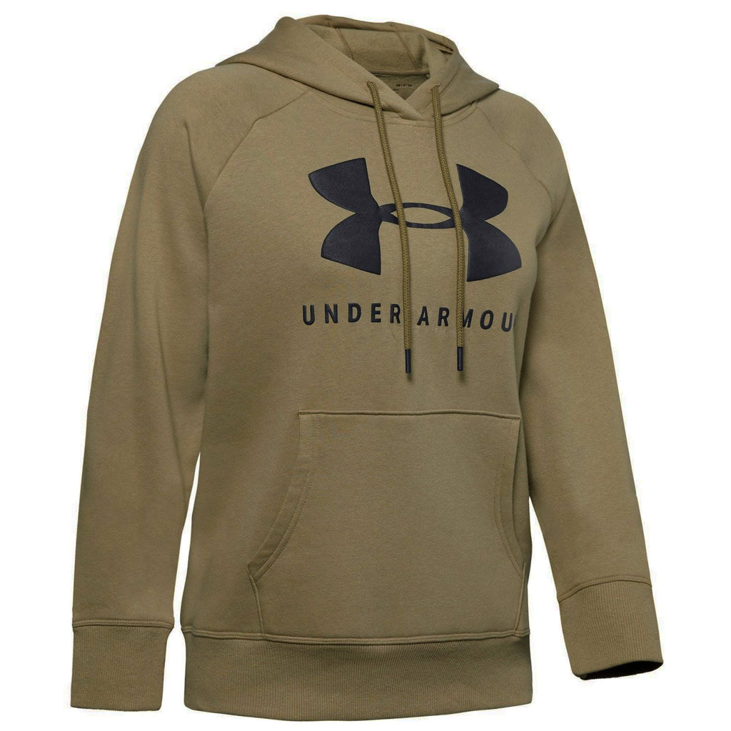 Under Armour Rival Fleece Womens Khaki Hoodie