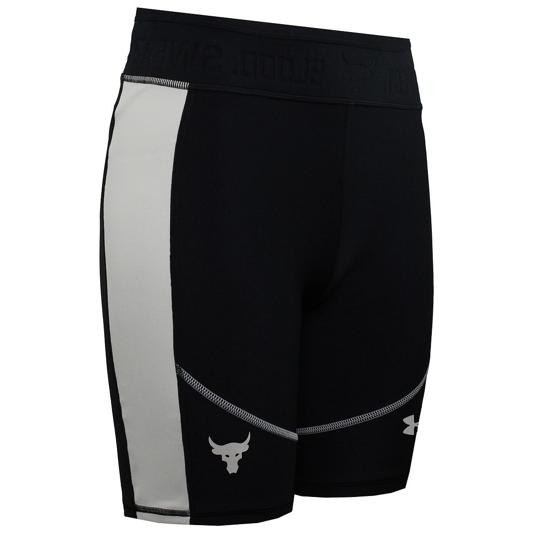 Under Armour Project Rock HeatGear Womens Black/Beige Bike Shorts