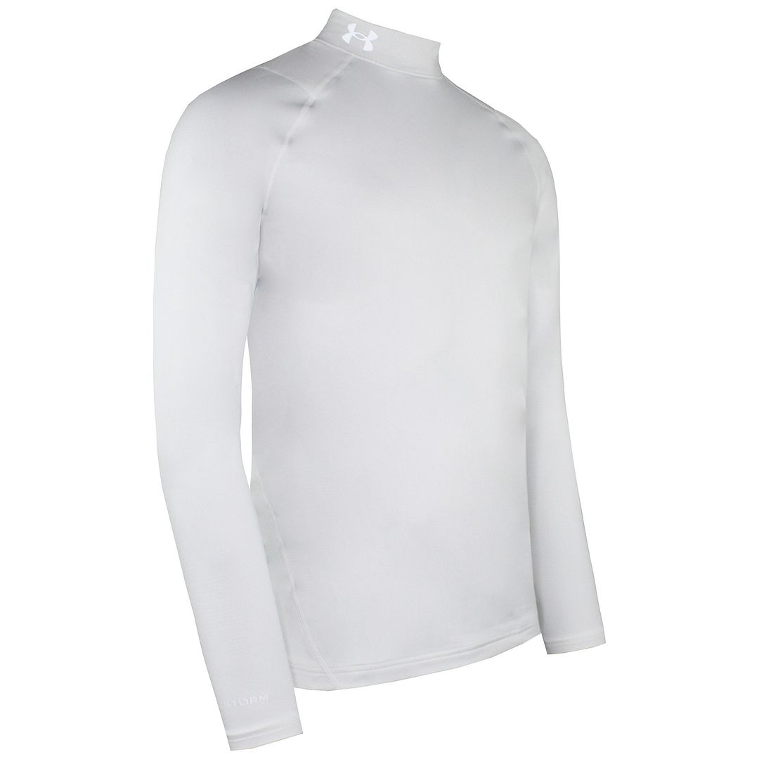 Under Armour ColdGear White Mens Infrared Fitted Golf Mock Baselayer