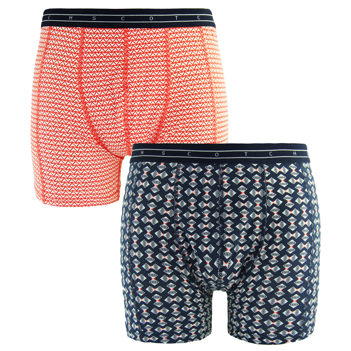 Scotch & Soda 2-Pack Mens Navy/Red Printed Boxer Shorts