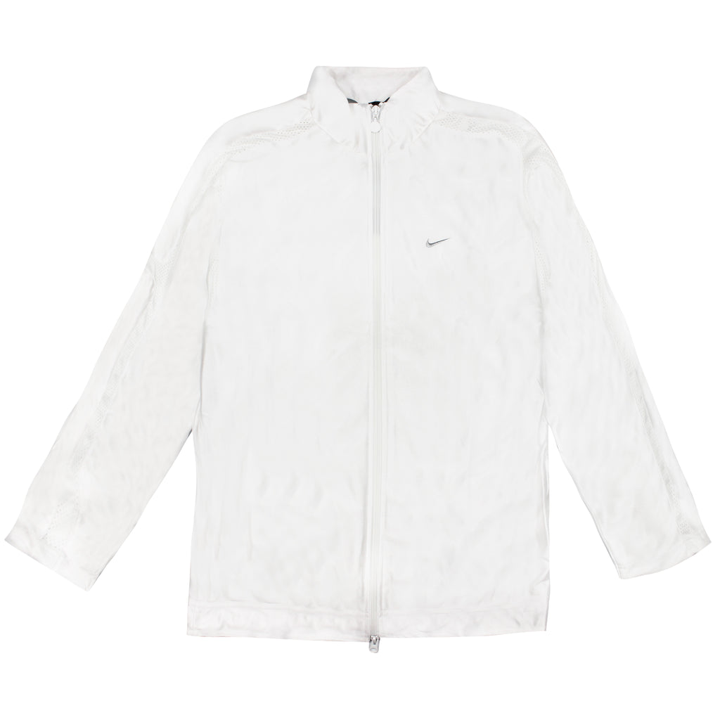 Vintage Nike Mens White Satin Bomber Jacket