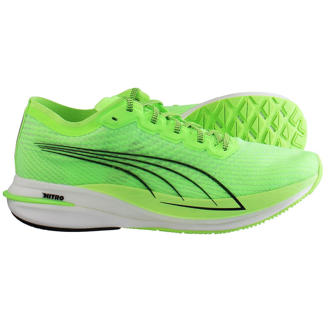 Puma Deviate Nitro Mens Green Running Shoes