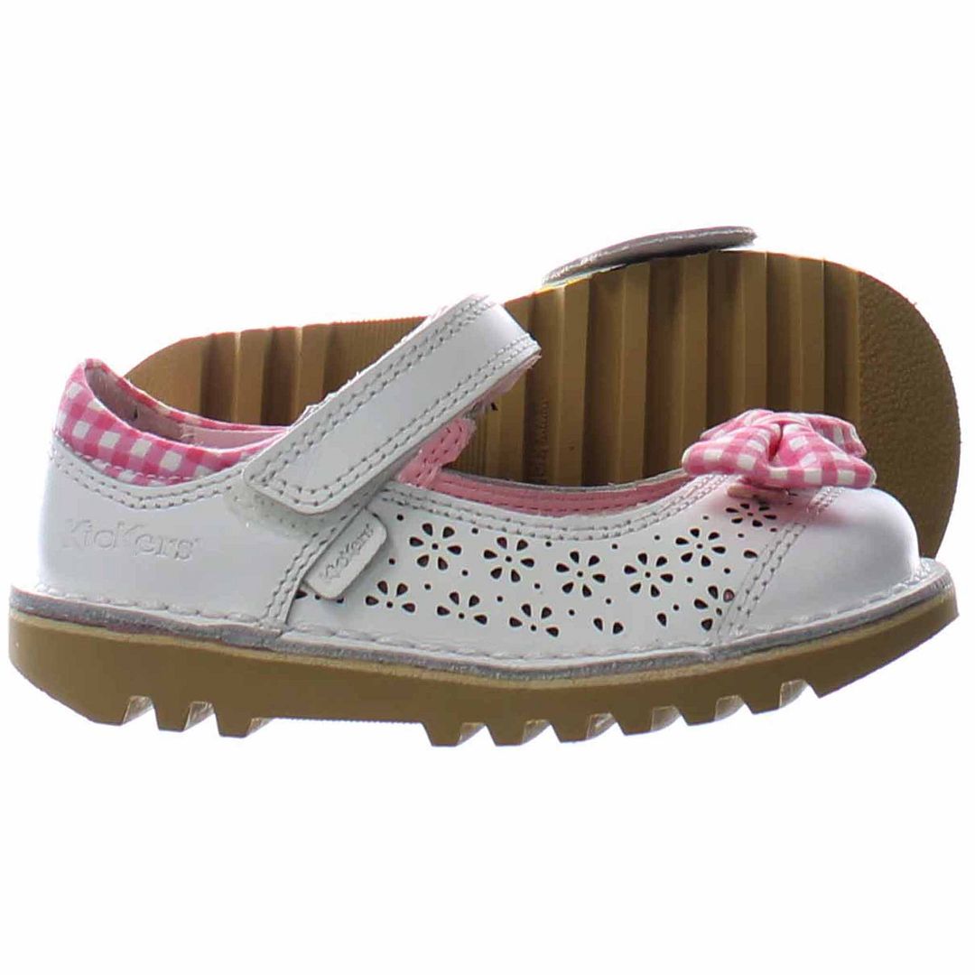 Kickers Kick Bowtie 2 Kids White Shoes