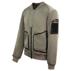 Nicce Reflective Mens Khaki Bomber Jacket