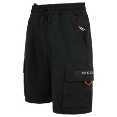 Nicce Meru Reflective Mens Black Cargo Shorts