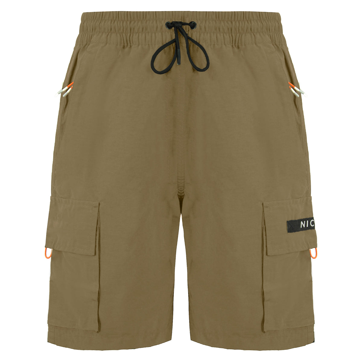 Nicce Reflective Meru Mens Beige Cargo Shorts