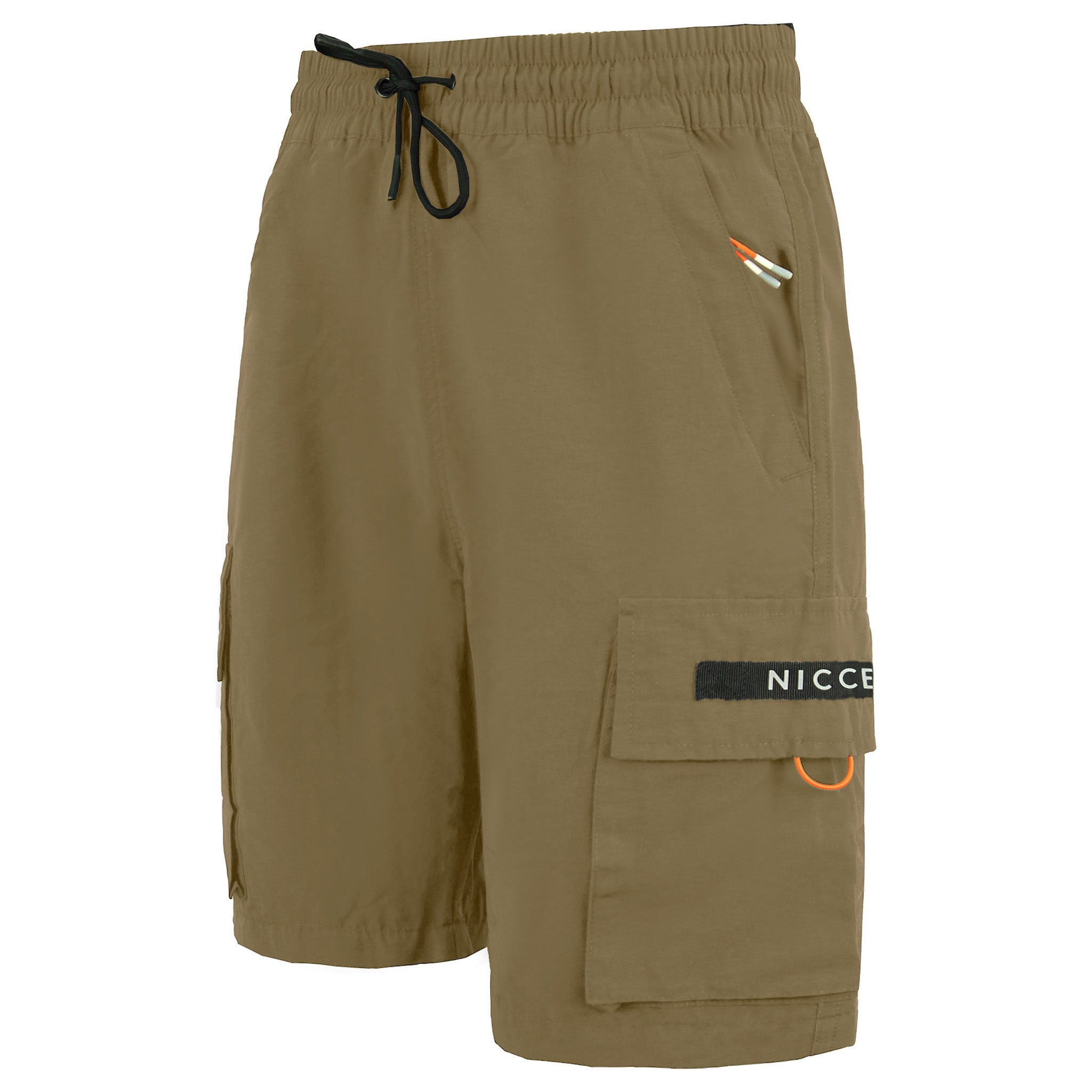 Nicce Reflective Meru Mens Beige Cargo Shorts