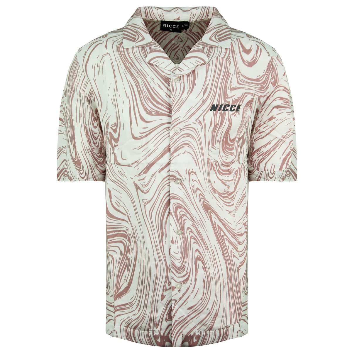 Nicce Printed Ash Mens White/Pink Shirt