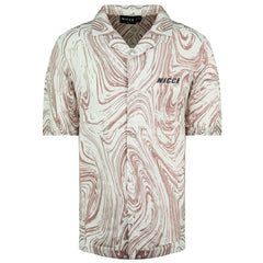 Nicce Printed Ash Mens White/Pink Shirt