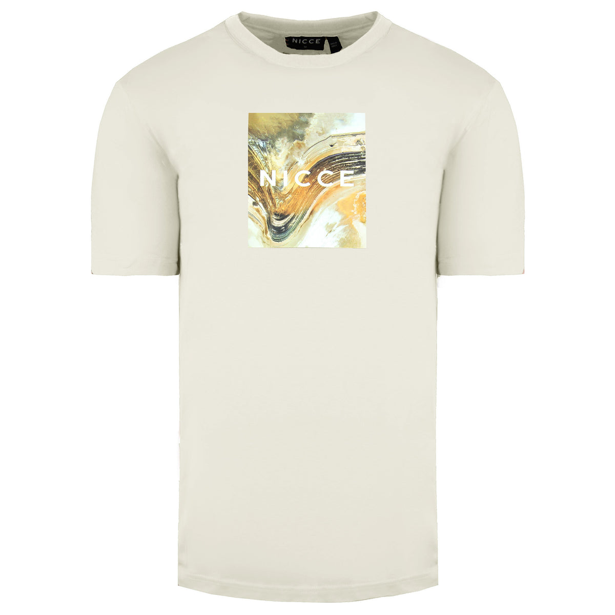 Nicce Aerial Box Mens Cream T-Shirt