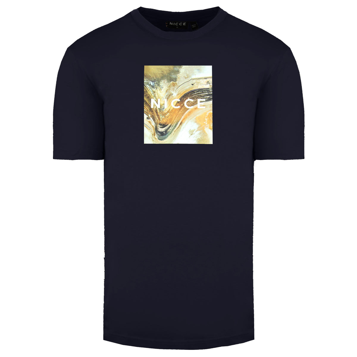 Nicce Aerial Box Mens Navy T-Shirt