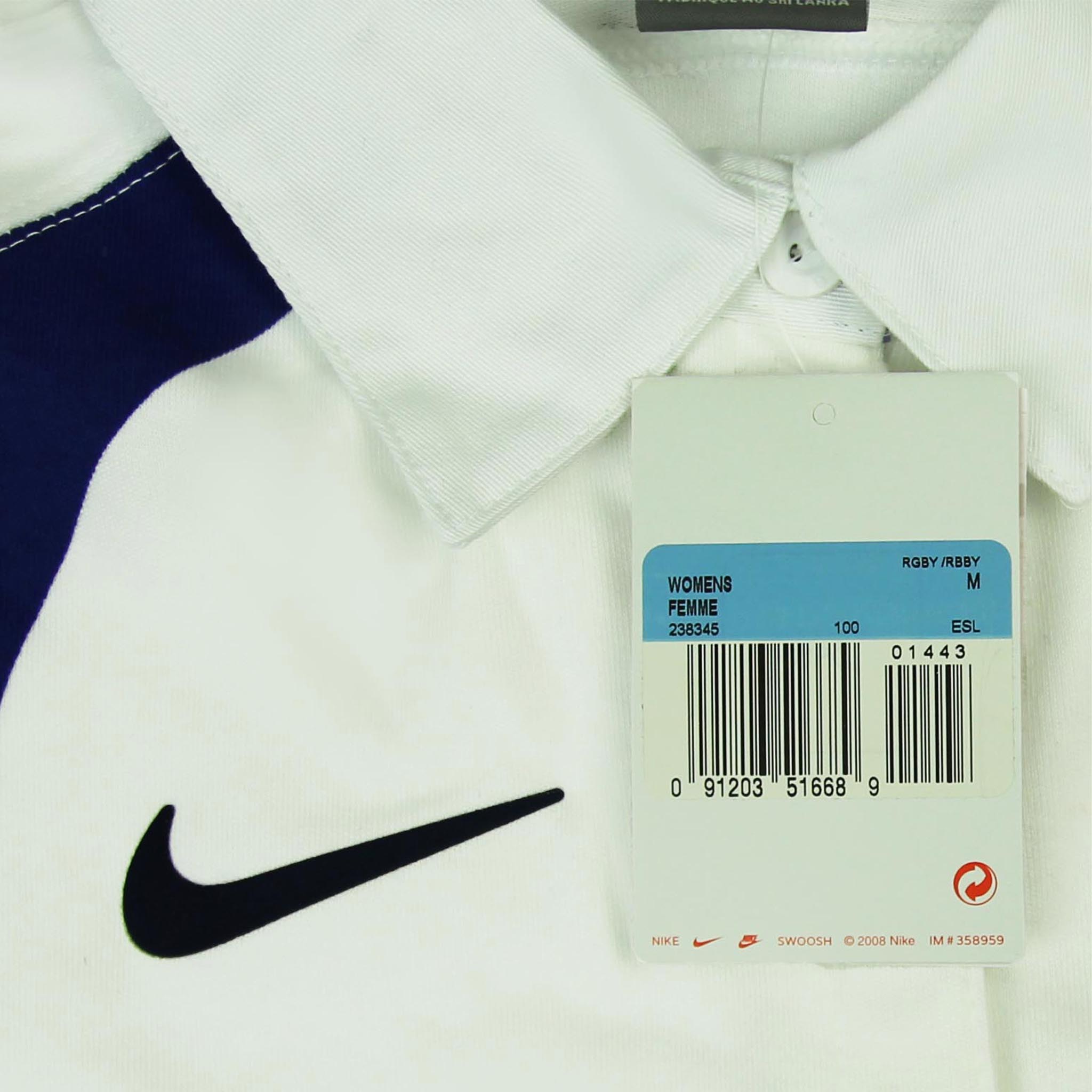 Nike Fit France Womens White Rugby Polo Shirt