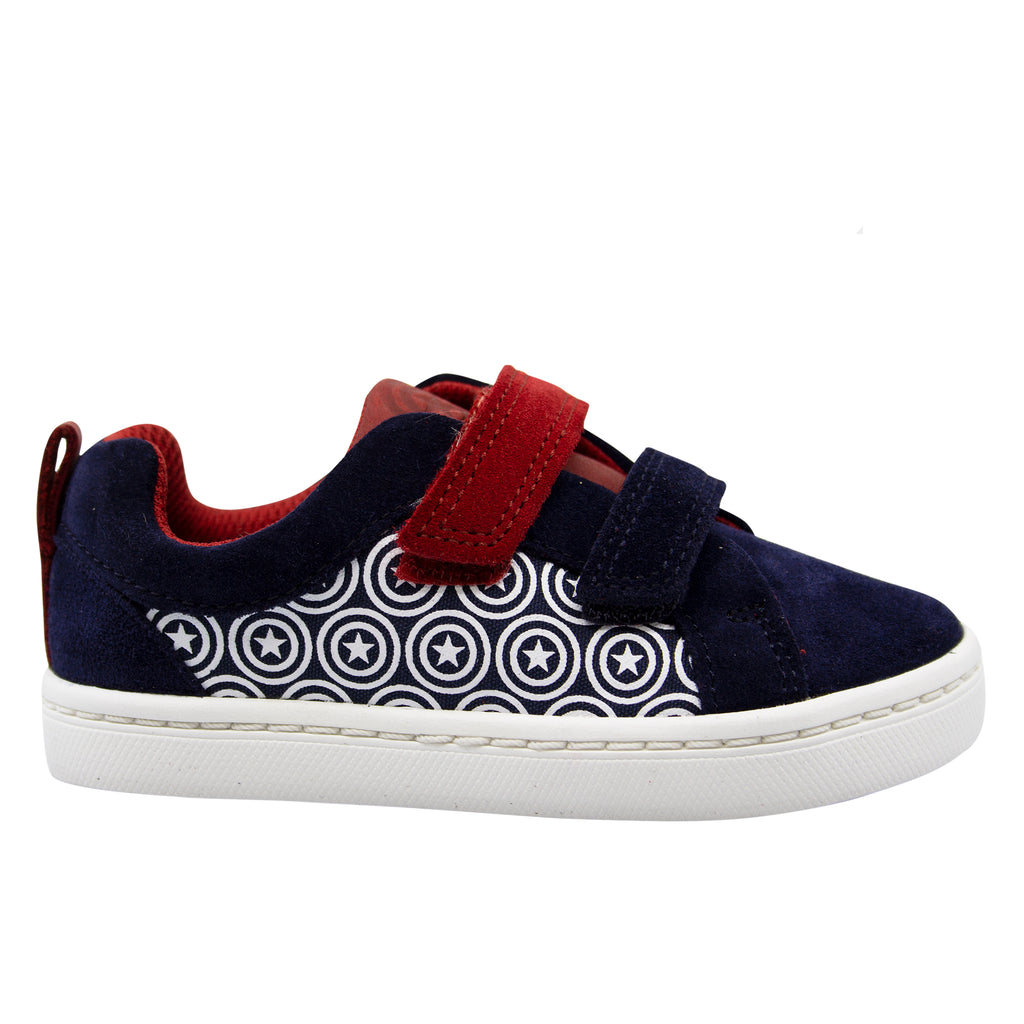 Clarks x Marvel City Hero Kids Navy Trainers