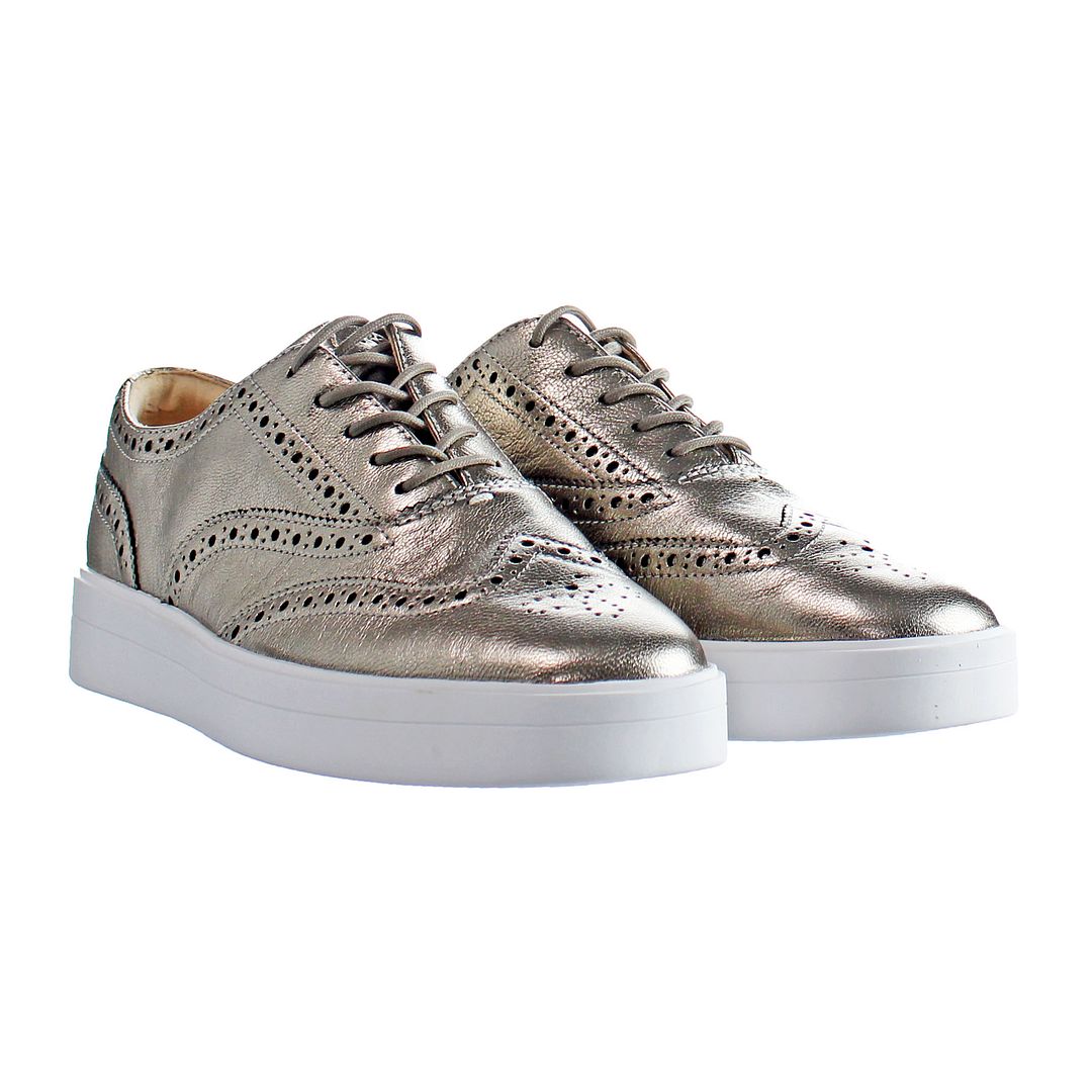 Clarks Hero Brogue Womens Silver Shoes