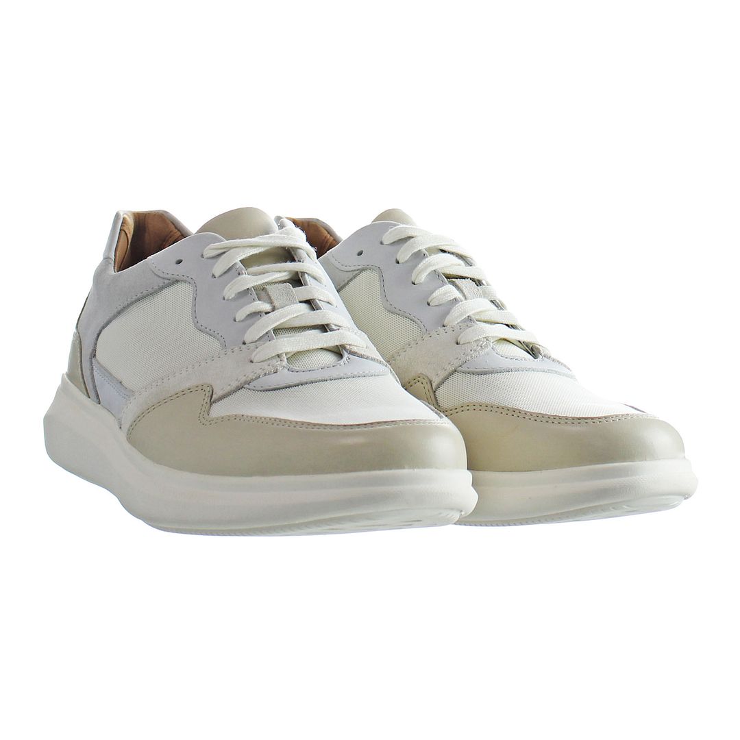 Clarks Un Globe Run Mens White Trainers