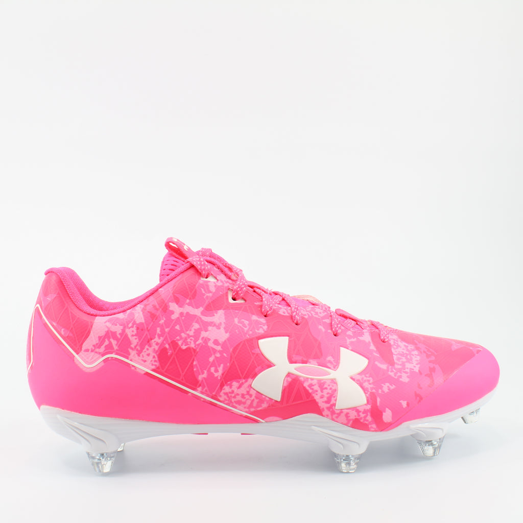 Under Armour Team Nitro Low Pink Leather Mens Football Boots 3020317 600