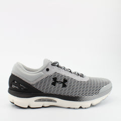 Under Armour Charged Intake 3 Grey Textile Mens Lace Up Trainers 3021229 100