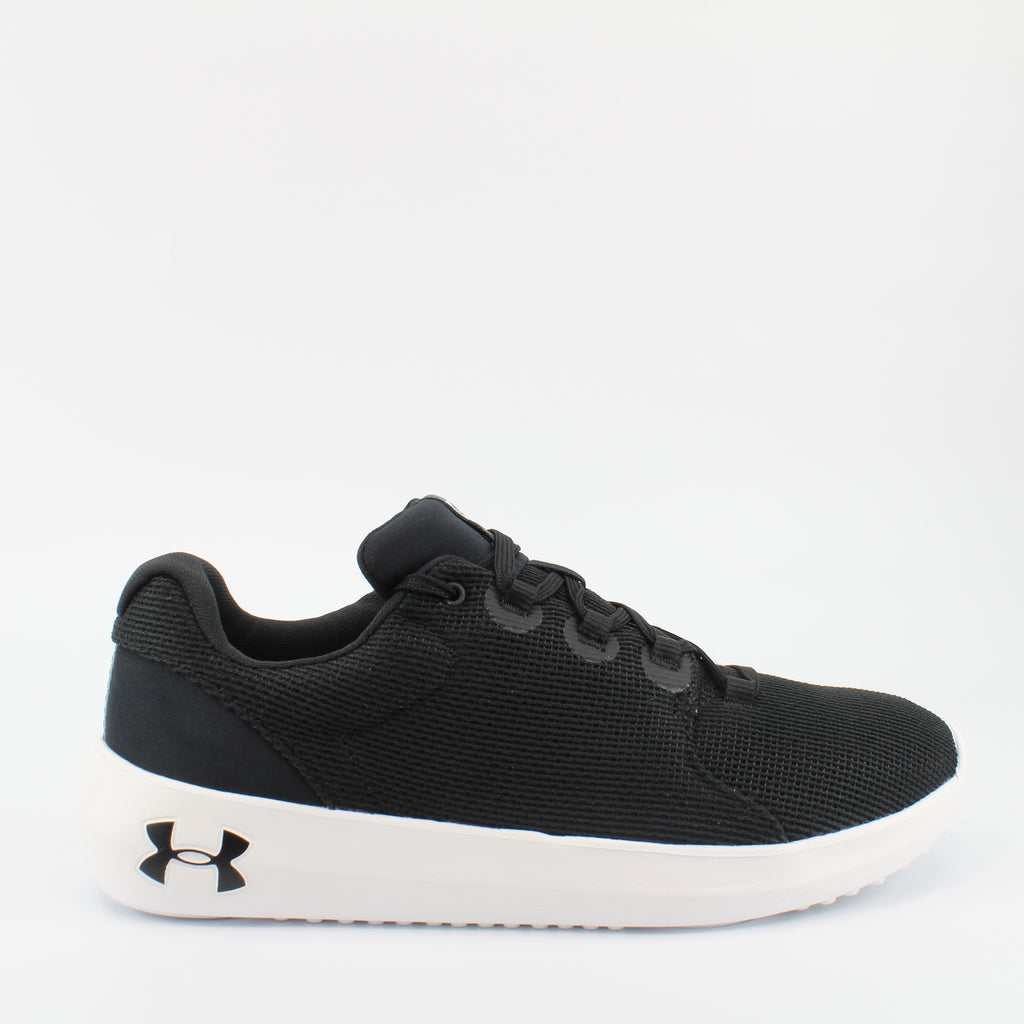 Under Armour Ripple 2.0 Black Textile Mens Lace Up Trainers