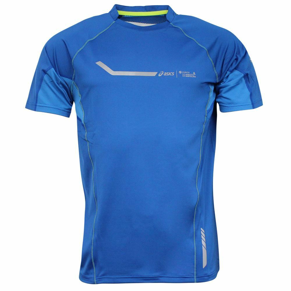 Asics Zurich Barcelona Marathon Mens Blue Top