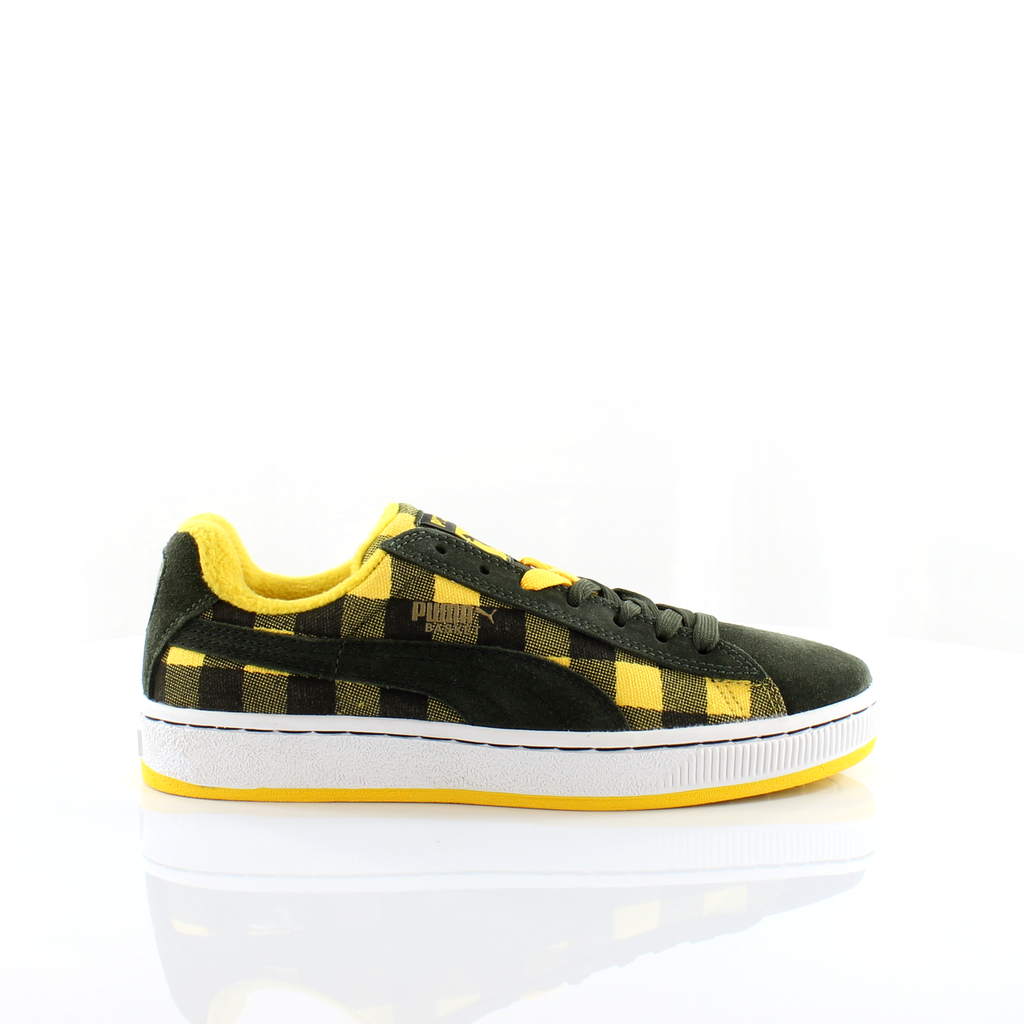 Puma Basket II Mens Green/Yellow Trainers