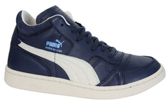 Puma Boris Becker Leather Mid Top Trainers Mens Peacoat 357768 03 B32B