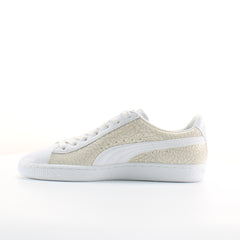 Puma Basket Crocodile Mens White Trainers