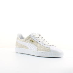 Puma Basket Crocodile Mens White Trainers