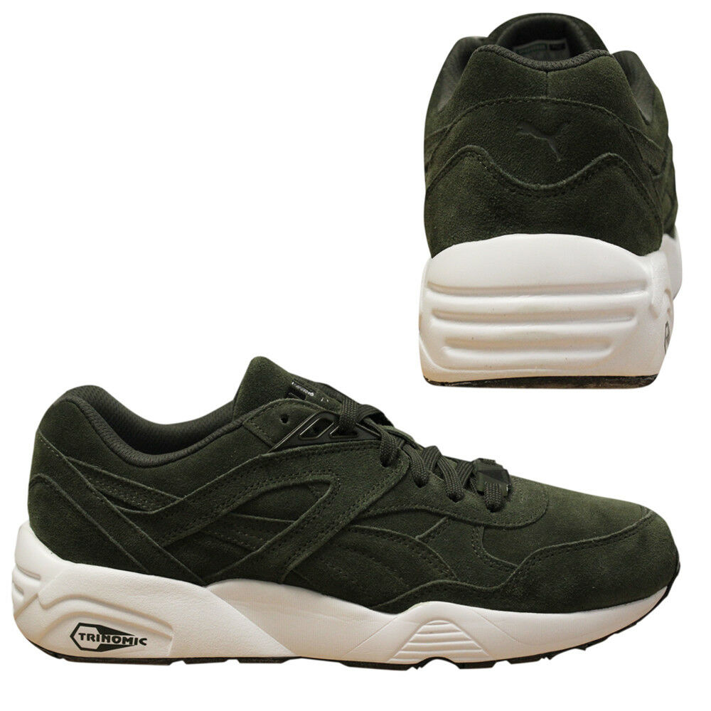 Puma Trinomic R698 Allover Mens Olive Running Shoes